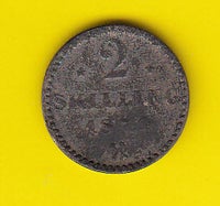 Skandinavien, mønter, (44) Norge 2 Skilling