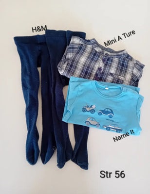 Blandet tøj, Skjorte/bluse/Strømpebukser, Mini A Ture/Name It/H&M, str. 56, Dejlig blød skjorte brug