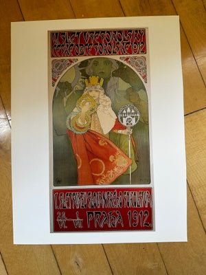 Billeder, Mucha, Plakat med flot motiv fra en Mucha 
mappe sælges.

Selve billedet måler: 26,5 x 13,
