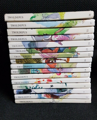 Troldepus bøger, Dines Skafte Jespersen, Troldepus bøger, hardback.
Nr. 1, 2, 4, 7, 8, 14, 16, 21, 2