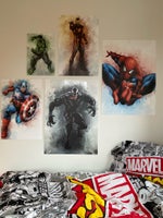 Print på akryl, motiv: Thor, Spiderman