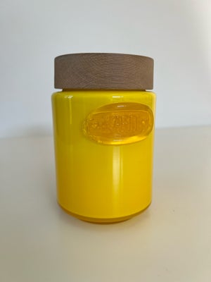 Glas, Opbevaringskrukke, Holmegaard Palet, Holmegaard Palet, gul krukke til opbevaring af kaffe med 