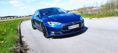Tesla Model S, El, aut. 2015, km 199000, blåmetal, træk, klimaanlæg, aircondition, ABS, airbag, alar
