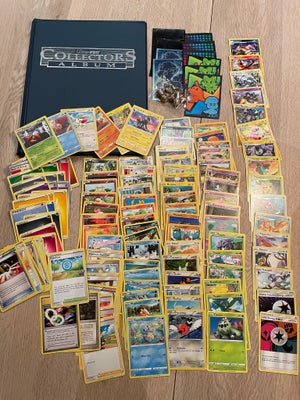 Samlekort, Pokémon kort, Pokémon kort 100 forskellige + ekstra energikort. Mappe til 180 kort, 10 st