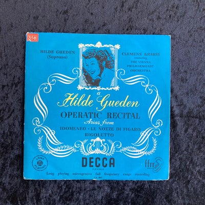 EP, Hilde Gueden, Operatic Recital, Meget gammel engelsk vinyl med opera i et frækt 10" format. Den 