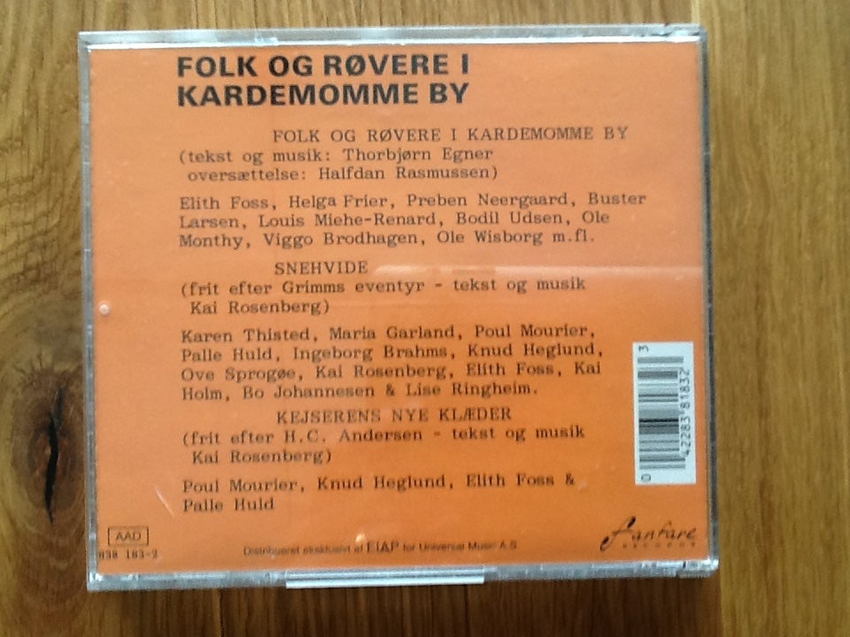 Thorbjørn Egner: Folk og røvere i Kardemomme By, børne-CD