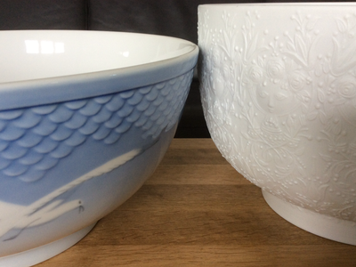 Porcelæn, Store bowle skåle, B & G MÅGE / Rosenthal Bjørn Wiinblad, De smukkeste, kæmpe skåle, large