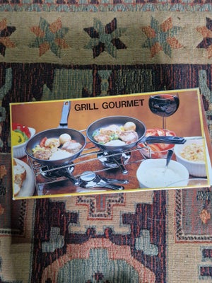 bord"grill", til duohygge, små pander og spritapparat