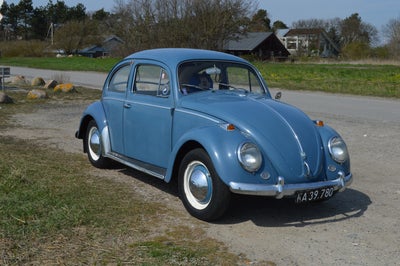VW 1200, 1,2 De Luxe, Benzin, 1959, km 214000, lysblå, nysynet, 2-dørs, Fin vw 1200 står i næsten or