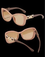 Solbriller dame, Nye solbriller beige brun perle guld rosa