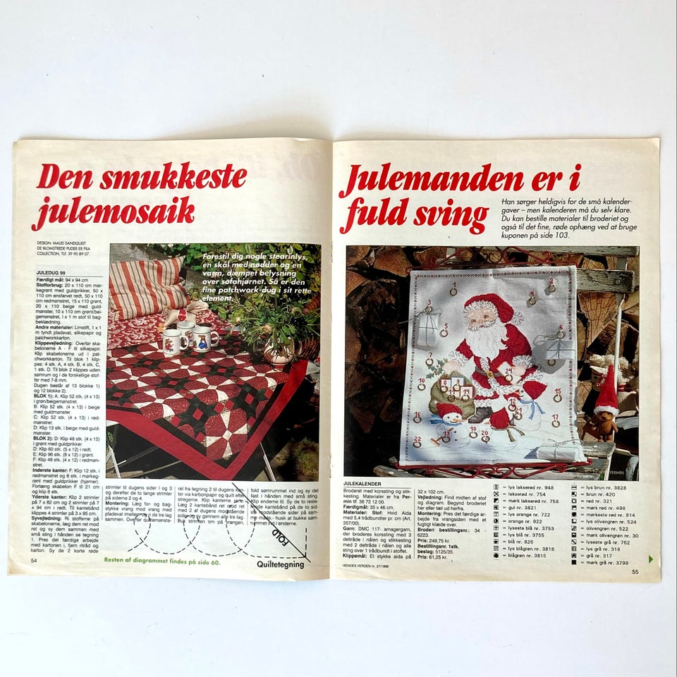 Mønster, Jul i Juli – Hendes Verden Nr. 27 1999