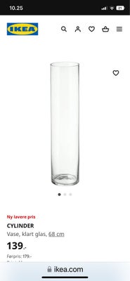 Vase, Cylindervaser , Ikea, 5 stk høje cylindervaser / glasvaser fra ikea sælges samlet. De har være