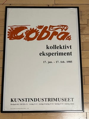 Vintage plakat, Carl-Henning Pedersen , motiv: Cobr, b: 50 h: 66, Original plakat fra 1985 fra Kunst