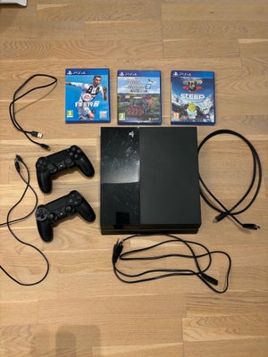 Playstation 4, Sony Playstation 4 Fat, God, Der medfølger et HDMI stik og jeg ved ikke helt hvad det