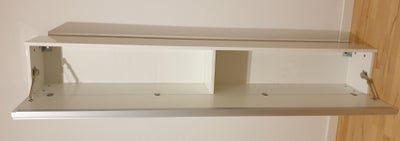 Vægskab, Horisontalt vægskab med klap, b: 180 d: 26 h: 26,  Ikea BESTÅ BURS monteret hylde i højglan