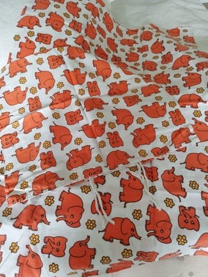Sengetøj, Retro sengetøj, Retro sengetøj med orange elefanter har 3 sæt 