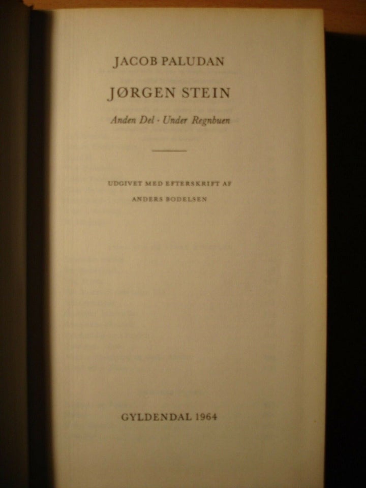 Jørgen Stein Bind 1 & 2, Jacob Paludan, genre: roman