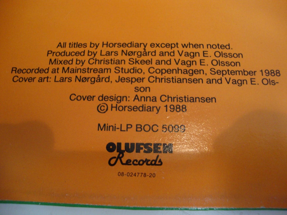 LP, HORSEDIARY., First gift of Music.