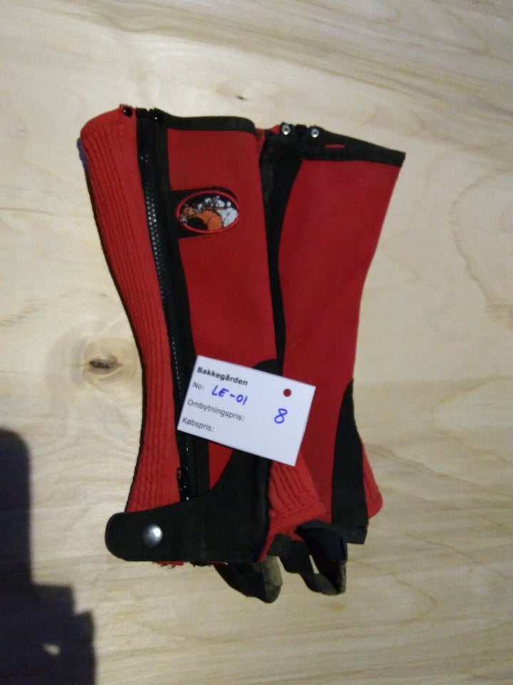 Leggings, røde leggings og handsker, str. 8 år