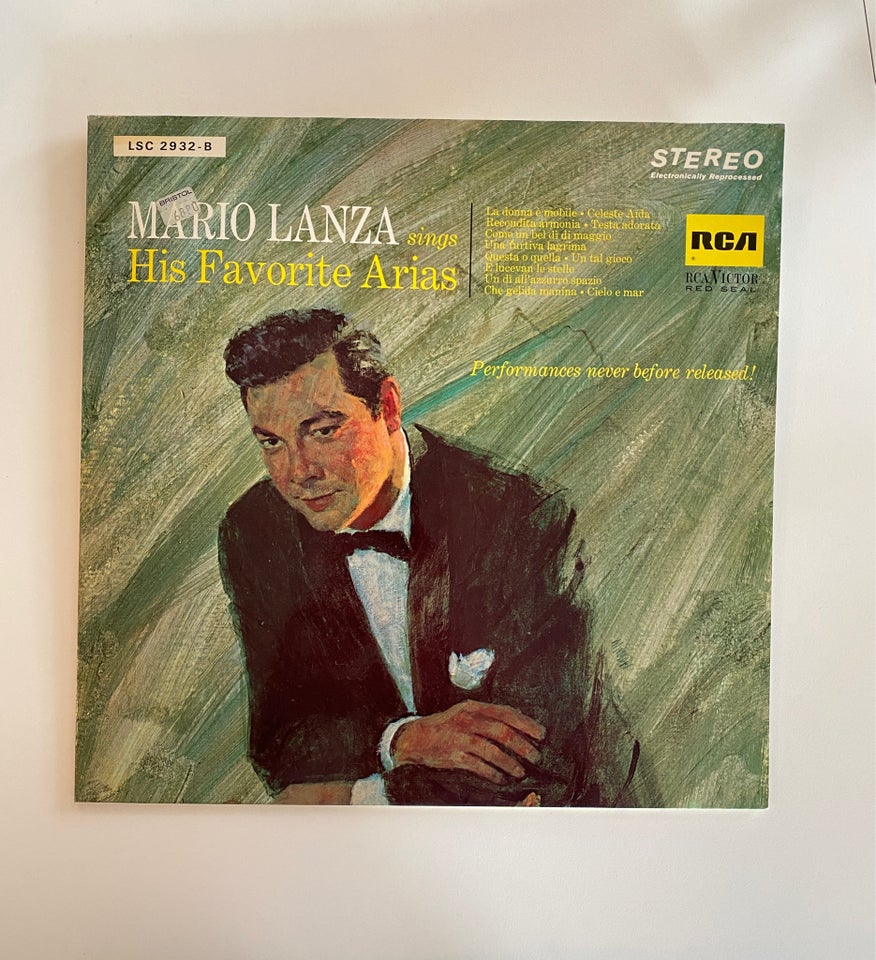 LP, Mario Lanza, sings His Favorite Arias