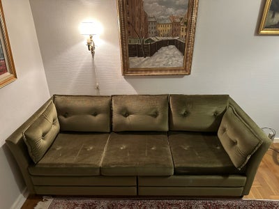 Sovesofa, b: 207 l: 231 h: 49, Retro to-mands sovesofa i grøn velour. 

Meget velholdt, ingen fejl. 