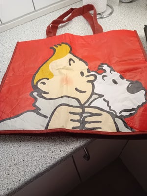 Tegneserier, Tintin diverse, Sælger 2 coated poser med tryk af Tintin.Samt 2 papirs poser.Alle 4 sæl