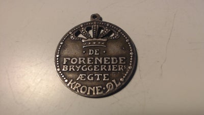 Øl, Medalje  Krone Øl 1895 - 1905, DFB, De Forenede bryggeriers forsølvede jubilæumsmedaille 1895-19