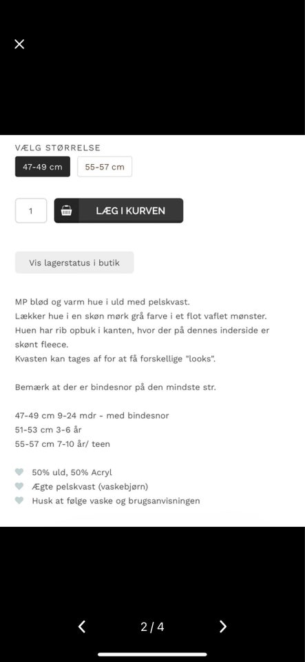 Hue, HUE MED ÆGTE PELSKVAST, MP