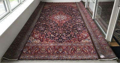 Gulvtæppe, ægte tæppe, Uld på bomuld, b: 304 l: 430, Ægte håndknyttet iransk Kashan tæppe. Pænt og v