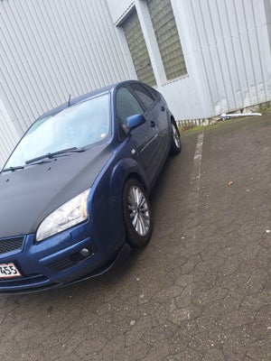 Ford Focus, 1,6 Ghia, Benzin, 2008, km 207000, blå, træk, nysynet, klimaanlæg, aircondition, ABS, ai