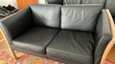 Sofa, læder, 3+2 sofaer
Brugt men i god stand