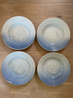 Porcelæn, Hotelporcelæn mågestel Bing og Grøndahl, 4 store flotte dybe tallerkener i det holdbare kr