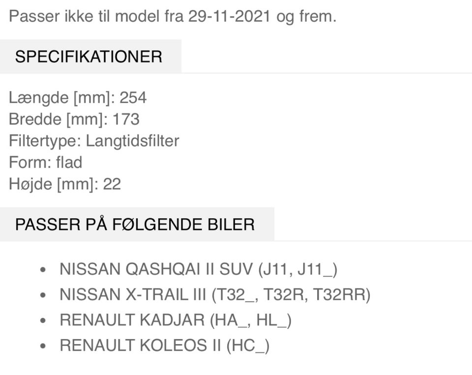 Motordele, K&n luftfilter , Renault Diverse Renault og