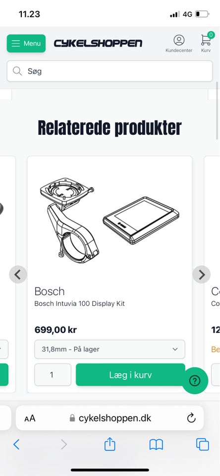 Cykelcomputer, Bosch Intuvia 100