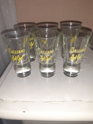 Glas, 6 STK. SHOT-GLAS, Galliano Hot Shot, Kan tåle varme, som når man sætter ild til et Galliano-sh