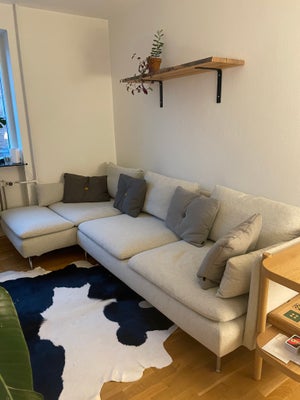 Sofa, 4 pers., Lækker 4 personers sofa med chaiselong fra Ikea.

Kommer fra et røg- og dyrefrit hjem