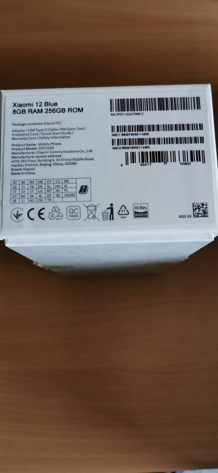 Xiaomi 12, 8/256 , Perfekt