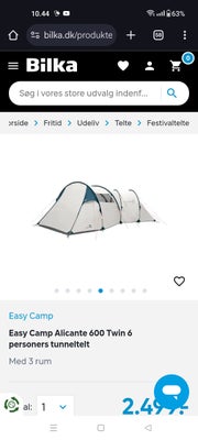 Easy Camp 6 personers telt, Easy Camp Alicante 600 Twin tunnelteltet er det perfekte sted til store 