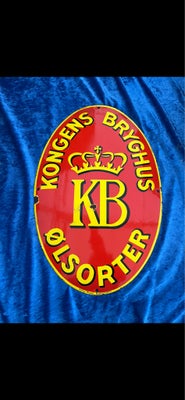 Skilte, Emaljeskilt, Fedt gammelt emaljeskilt fra KB Kongens bryghus ølsorter fra Johs Theill Københ