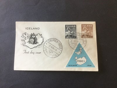 Island, Særkuvert heste år 1958 Frimex afanr 326-27