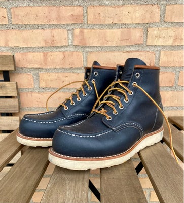 Støvler, Red Wing, str. 41,  Navy,  Læder,  Næsten som ny, RED WING #8859 CLASSIC MOC TOE i NAVY POR