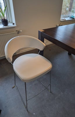 Køkkenstol, læder/stål, Calligaris, 2 barstole fra Calligaris i hvid læder. Prisen er for begge stol