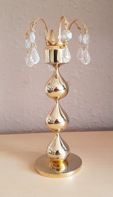 Lysestage, ASMUSSENS design, Dråbeformet lysestage med tre dråber (år 1970) og lysmanchet. Hugo Asmu