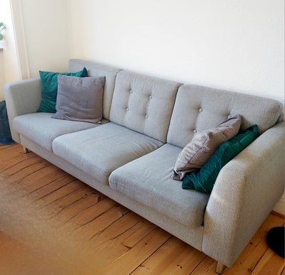 Sofa, 3 pers., Fin tre personers sofa. Mærke ukendt. Betræk på hynder er aftageligt og vaskbart. All