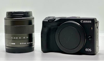 Canon, EOS M3, 24,2 megapixels, Perfekt, Stort set ikke brugt. I original æske. Med 18-55 mm f/3.5-5
