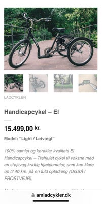 Elcykel, Amladcykel Elcykel, Prøvekørt 3 gange - desværre er jeg bange for at cykle, da min balance 