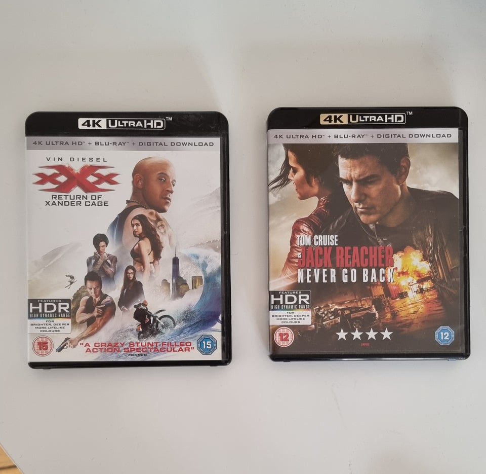 Jack Reacher og xXx 4k, Ultra HD Blu-ray, action – dba.dk – Køb og Salg af  Nyt og Brugt