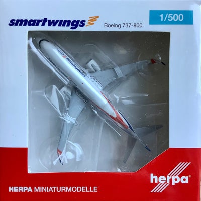 Modelfly, Herpa Wings Smartwings Boeing 737-800, skala 1/500, I original æske aldrig åbnet

Samleobj