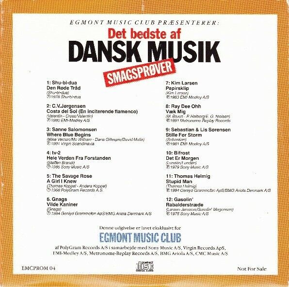 Various / Diverse: CD : Det bedste af Dansk Musik, rock