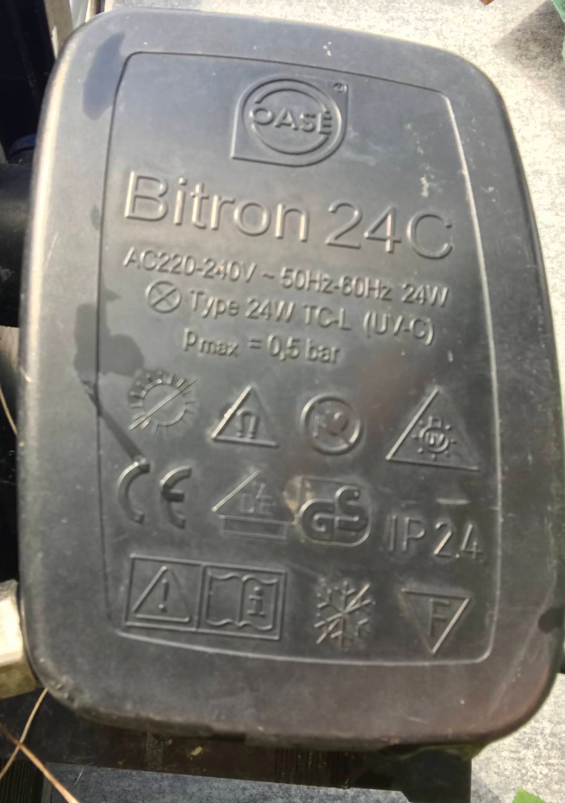 Oase filter med pumpe og Bitron 24C UV lys
